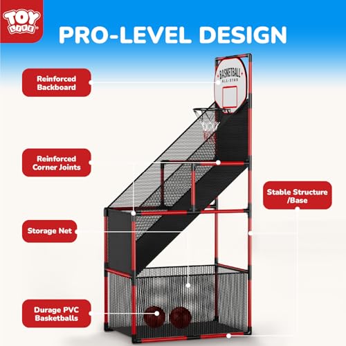 TOY Life Basketball Arcade Game Indoor for Kids - Basketball Shooting Game for Boys Age 4 5 6 7 8, Portable Basketball Hoop Arcade Set for Boys 8-12