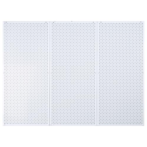 Pegboard Rack Garage Storage Steel Horizontal PegBoard Pack,Steel Pegboard Heavy Duty- 3 Pack 16-Inch X 36-Inch Metal Peg Board Tool Organization Panels (White) - color: White