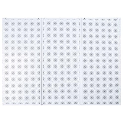 Pegboard Rack Garage Storage Steel Horizontal PegBoard Pack,Steel Pegboard Heavy Duty- 3 Pack 16-Inch X 36-Inch Metal Peg Board Tool Organization Panels (White) - color: White