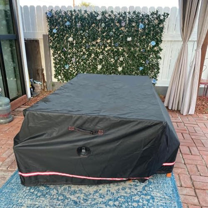 Turtle Life Patio Furniture Sets Cover, Heavy Duty Rectangular Durable Waterproof Outdoor UV Resistant Anti-Fading Dining Table Chairs Furniture Cover, Black, 64"L x 52"W x 29"H - size: 64"L x 52"W x 29"H