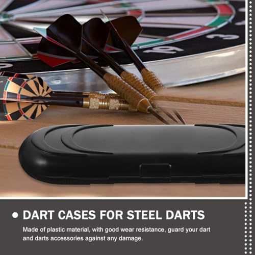 Portable Dart Storage Case 3pcs Oval Hard Shell Carrier Box for Soft Tip Darts, Compact Organizer for Travel and Tournament Use, Black