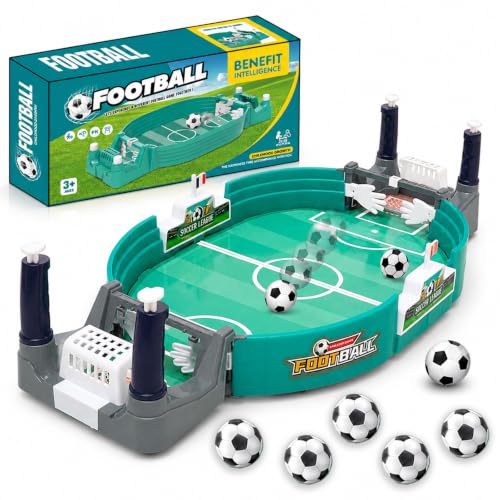 Football Table Interactive Game, Mini Tabletop Soccer Pinball Games Set with 4 Balls, for Foosball Pinball Kids Adults Interactive Game Room Family Night, Green (16.8inch) - color: 42cm