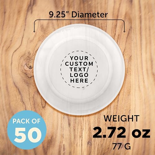 DISCOUNT PROMOS Frisbee Flying Discs in Bulk, 9.25 in. Fun Family Beach Game - color: - Custom -Translucent Clear, size: 50 flying discs