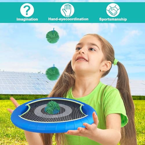 WIn SPORTS Trampoline Paddles Disc,Indoor Outdoor Game for 4 Players,Camping Game for Kids, Adults,Couples, Friends,Family, Includes 4 Rackets, 3 Rubber Koosh Balls,1 Storage Bag