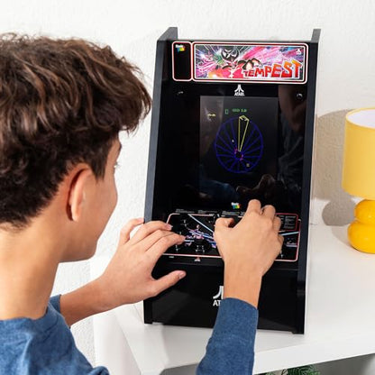 Arcade Classics - Atari Tempest Counter Series Game Machine, 5 Games, 8" Liquid Crystal Screen - Mini Cabinet, Portable Gaming, Retro, Countertop Console, Basement Decoration, Man Cave - style: Tempest Counter Series