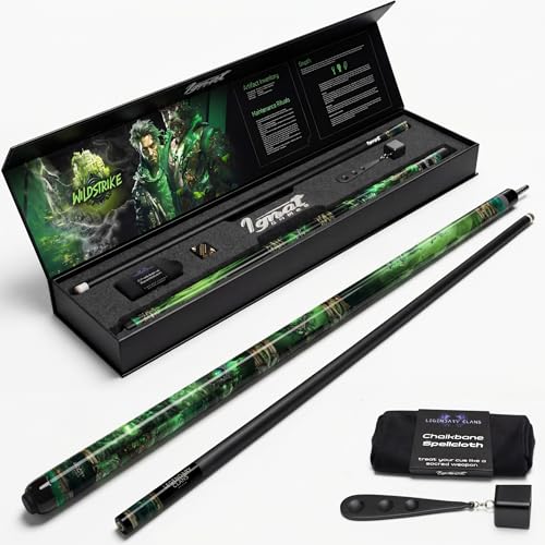 IgnatGames Premium Pool Cue Stick – 58" 2-Piece, Canadian Maple Cue with 12.5mm AirStrike Shaft, Premium Case & Accessories - color: Wildstrike, size: 20 oz