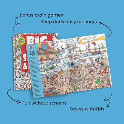 The Big Book of Search & Find – Hidden Object Picture Puzzle Book for Kids | Seek and Find Activity Book for Boys & Girls | Fun Brain-Boosting Game for Travel, Screen-Free Fun & Relaxation