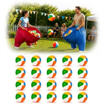 CZBZ Granny Pants Balls 20PCS Replacement Balls for Granny Pants Yard Game, Blow Up Beach Balls Only for Backyard Outdoor Party Catch Game, Extra Inflatable Bouncy Balls for Kids & Adults