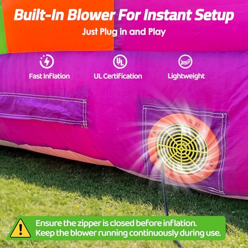 Inflatable Ring Toss Game 13Ft Triangle Ring Toss, Giant Inflatable Carnival Game with Built-in Blower, 210D Oxford Fabric Portable Sport Game for Backyard, Camping, Carnival, Family Party