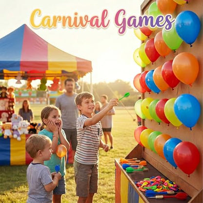 LovesTown 510PCS Dart Balloon Game Set, Carnival Games for Kids & Adults, Outdoor Party Game for Backyard, Birthdays & Family Reunions, Carnival Party Favors, Includes 500 Balloons & 10 Darts