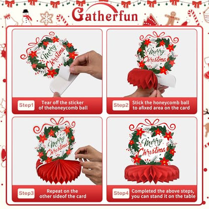 Merry Christmas Party Decorations Bundle - Includes Festive Christmas Honeycomb Centerpieces ，Santa Claus Snowman Table Toppers, Perfect for Classroom Decor, Christmas & Winter Birthday Party Supplies - style: Christmas