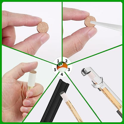 Vefungyan Billiard Pool Cue Repair Kit: 2 Pool Cue Tip Clamp 20 Billiard Cue Tips 4 Shaper 5 Chalk Cubes 5 Pool Cue Repairers 2 Planers - color: Multicolor 2