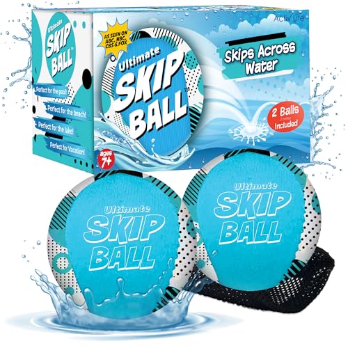 Activ Life The Ultimate Water Skip Balls, Water Bouncing Ball for Swimming Pool, Beach Toys for Friends, Family, Kids and Adults - style: Blue Spots