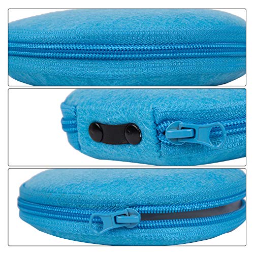 ELEZAY Small CD Case Round Felt 20 Capacity CDs Storage Wallet DVD Disc Holder, Blue - color: B-Blue