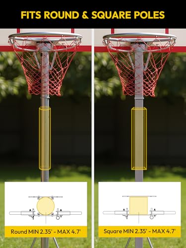 A11N SPORTS Basketball Rebounder Net Yard Guard – 10x8 FT Outdoor Basketball Net Catcher Backstop for Round & Square Poles, Pole-Wrap Storage
