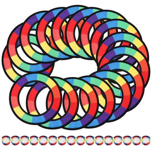 16 Pcs Foldable Flying Disc Ring with Bags 8.7'' Handheld Folding Fly Cooling Fans Fun Game for Adults Outdoor Pool Beach Backyard Activity Summer Birthday Party