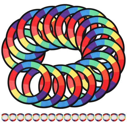 16 Pcs Foldable Flying Disc Ring with Bags 8.7'' Handheld Folding Fly Cooling Fans Fun Game for Adults Outdoor Pool Beach Backyard Activity Summer Birthday Party