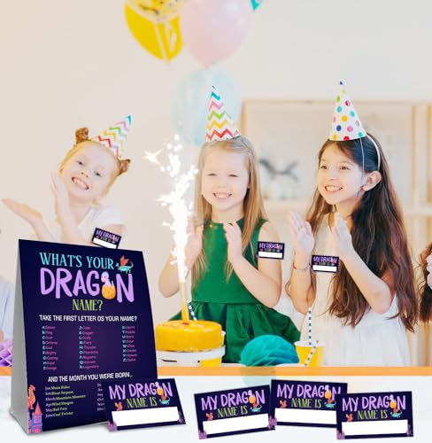 Dragon Birthday Party Decorations-Birthday Party Games,Dragon Theme Birthday Party Sign,Baby Shower Decorations,Birthday Party Game,Baby Shower Games,What's your Dragon Name - style: Dragon 2