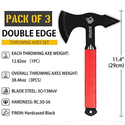 NEDFOSS Bear Throwing Knives Axes Set, 11.7" Throwing Axes and Tomahawks | Axe Throwing Axe w/ TPR Handle, Axe Throwing Game for Backyard Recreation, Easter Halloween Christmas Gift for Women Men - style: Throwing Combo