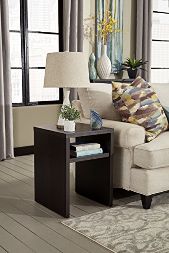 ClosetMaid 1666 2-Tier Square End Table with Storage Shelf, Black Walnut - color: Black Walnut, style: End Table