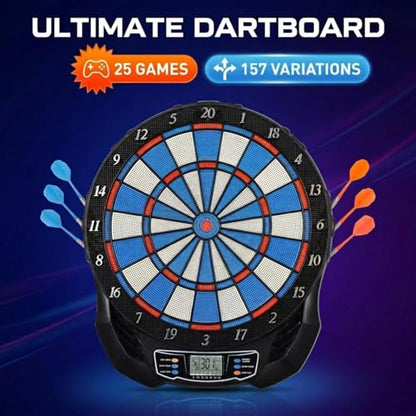 Electronic Dart Board - Professional Dart Board with Digital Scoreboard, LED Display, Soft Tip Darts & Electric Dartboards for Adults, USB-C Power
