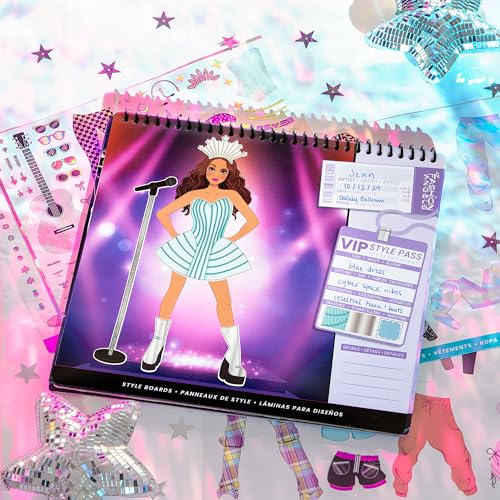 Fashion Angels Live! in Concert Sticker Stylist Fashion Set, Includes Concert Venue Style Boards, Popstar Silhouettes & 600+ Stickers, Ideal Gift for Kids & Teens - style: Pop Star