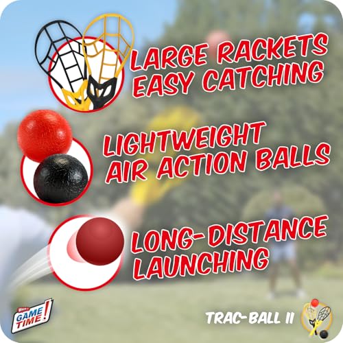 Wham-O Game Time Trac-Ball II. with or Without 2 Rackets. Air Action Balls for Outdoor Play for Kids & Adults of All Ages | Original Tracball & Other Outdoor Games - style: With Rackets