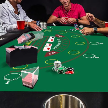 GSE Games & Sports Expert 36" x 72" Casino Layout Felt, Professional Casino Tabletop Mat for Parties, Casino Poker Game Night - style: Baccarat