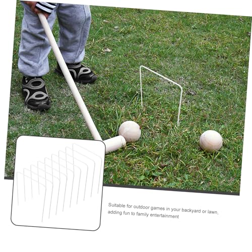 GARVALON 9pcs Iron Wire Croquet Wickets Replacement Outdoor Croquet Gate for Family Lawn Backyard Games for Picnics Camping and Outdoor Gatherings