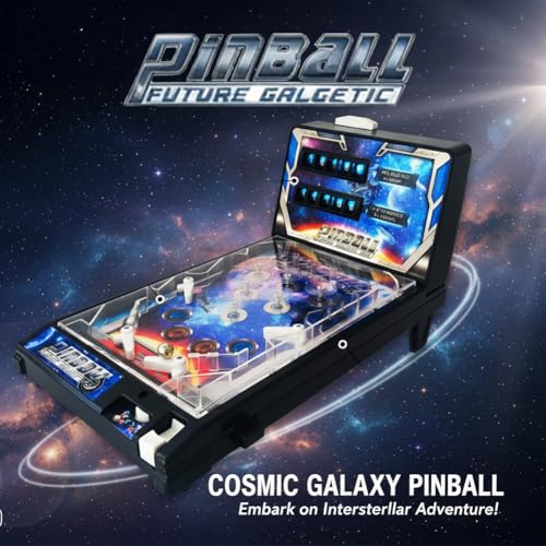 Fun Pinball Machine for Children and Family, Nostalgia Arcade Machine, Electronic Tabletop Pinball Game Toys, Ball Shooting Toys with Lights Sounds and Scorer