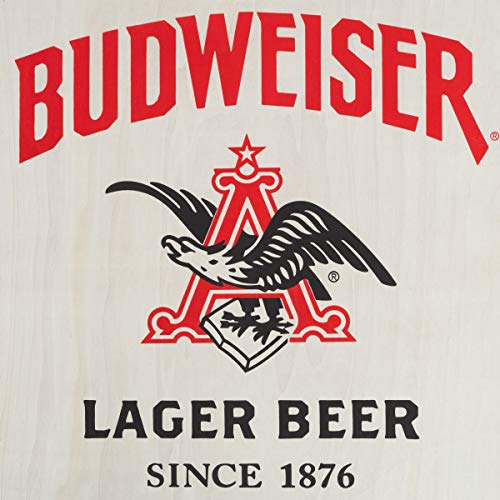 Budweiser Logo Cornhole Set – Complete Outdoor Lawn Game Set with 2 Regulation Size Boards, 8 Bags