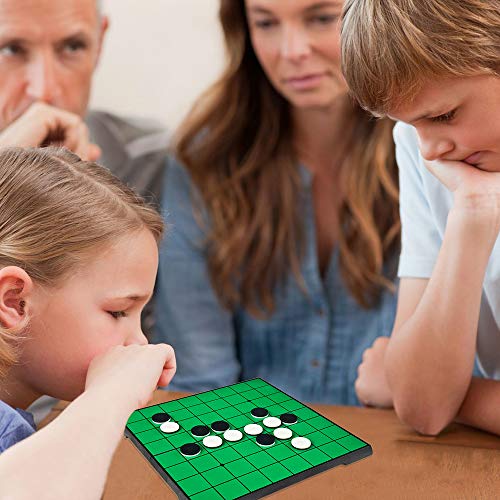 Mini Reversi (Othello) Board Game Set -7.9”, Magnetic Travel Folding Board Game, Family Fun Game/Gift for Kids (Mini Rounded Corner Style) - style: Mini Rounded Corner Style