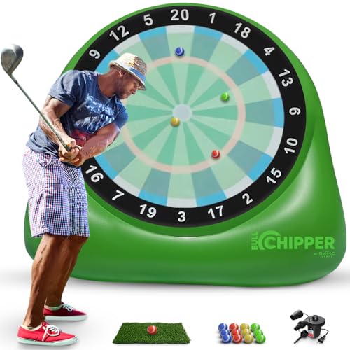 Swooc Games® - Bull Chipper™ | Giant Golf Darts with 10+ Golf Games | Backyard Game with Air Pump | Yard Game for Adults | Giant Outdoor Fun for Adults and Family | Outside Activity - Golf Chipper - size: Giant - 6ft