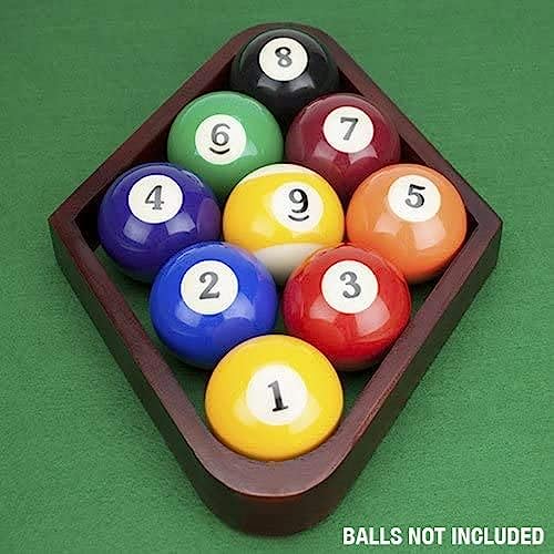 Billiard Bar Set - Diamonds and Triangle for 8 and 9 Ball Games - Mahogany Wood - Regulation Billiard Accessories