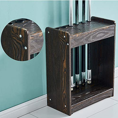 Ball Cue Stand Rack School Billiards Pool Stick Holder Holds 6 Cue Sticks Floor Stand Pool Cue Rack Wooden Freestanding Billiard Cue Racks for Billiard Room