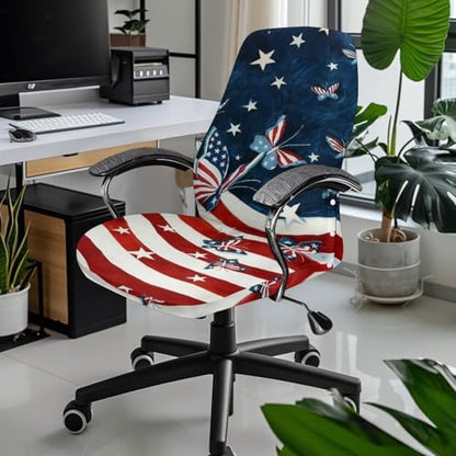 Office Chair Cover America 250, Removable Office Computer Game Chair Slipcovers Stretchy Polyester Covers for Reclining Racing Gaming Gaming Chair - color: America 250, size: Large