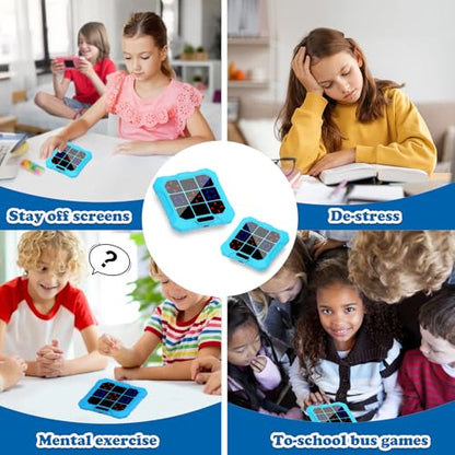 Electronic Tic Tac Toe Game for Kids: 6-in-1 Sensory Toy Age 6-12 Boys Girl | Travel Tic Tac Toe Toys Mute & Rechargeable - Handheld Board Game for Kids Ages 4+ Adults Family - Christmas Birthday Gift