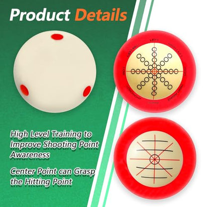 2 Pcs Billiards Cue Ball 2-1/4" Pool Cue Ball Practice Training Artifact with A Pair of Three Finger Billiard Gloves 2 Pool Box Bag Table Training for Table Accessories - style: Fashion