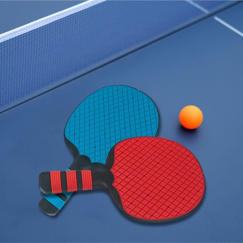 Molded Training Competition Table Tennis Racket Set with Straight Handle High Elasticity Rubber Coating - color: white-Dinosaur Doodle4