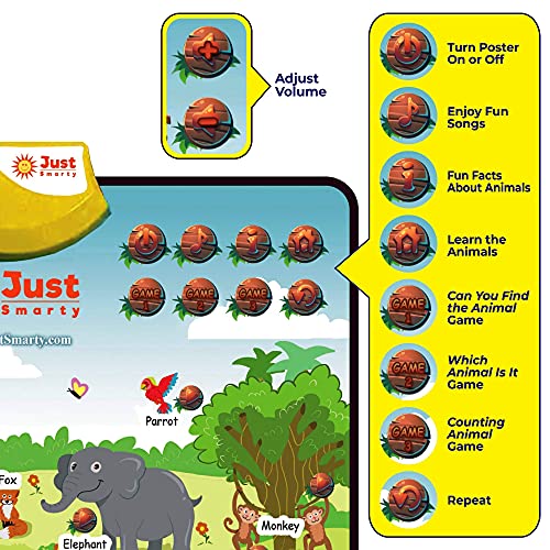 Just Smarty Zoo Animals Toddler Learning Toys Ages 3-6 | Sounds, Counting & Memory Games | Learning Resources Animals for Kids | Animal Facts Game | Toddler Learning Activities - style: Happy Zoo