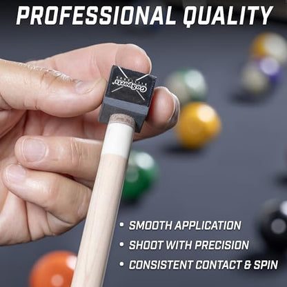 GoSports Premium Pool Cue Chalk Cube 12 Pack - Black, Blue, Red, or Green - Billiards Pool Stick Chalk - color: Black