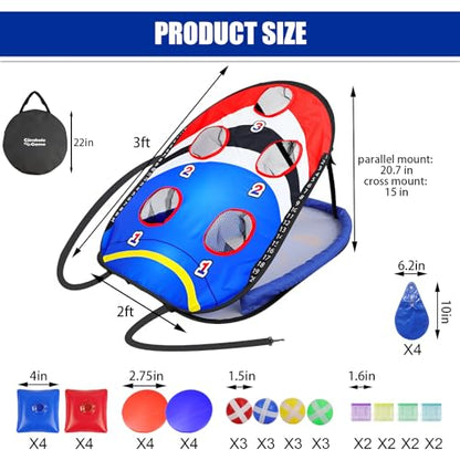 ROSE ME Pool Cornhole Game Floating, Double Sided Pool Games for Adults, 3x2ft Water and Land Dual-Purpose Corn Hole Boards Set,Easy Set Up, Portable Fun Toys for Poolside, Beach, Lake