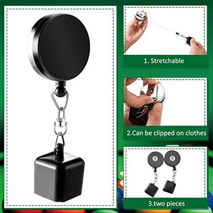 Lewtemi 2 Pcs Pool Chalk Holder Retractable Cue Chalk Holder Billiards Snooker Accessories Practical Tool with Belt Clip for Billiard Lovers - style: Square