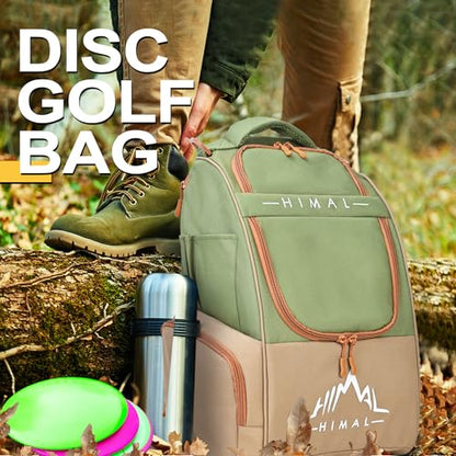HIMAL HIMAL Disc Golf Bag Holds 22+ Discs, Durable Disc Golf Backpack with Large Capacity, and Multiple Storage Pockets - color: Green