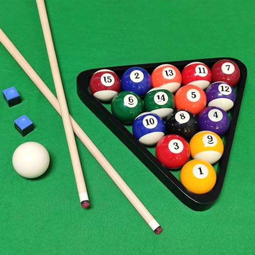 2-1/4" Pool Balls Billiard Set - 16 Resin Balls, Regulation Size & Weight, Complete Pool Table Balls Set for Replacement, Pool Table Accessories & Billiards Pool Accessories