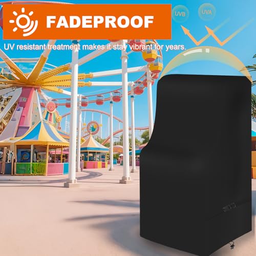 Arcade Machine Cover,Heavy Duty Waterproof 600D Oxford Outdoor Protection Covers for Electronic Game Machine and Full Size Video Game , Black(Black, 27*20*57in) - size: 27*20*57in