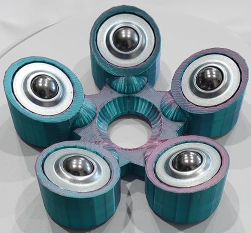 Bowling Ball Spinner - color: Teal and Coral Pink