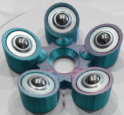 Bowling Ball Spinner - color: Teal and Coral Pink
