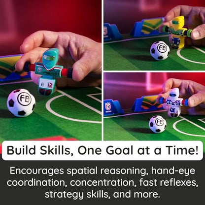 Fat Brain Toys Foosbots Rivals Cup, International-Themed Foosbots Soccer Game with Stadium, Active Skill Game for Kids, Tweens, Teens Ages 6+