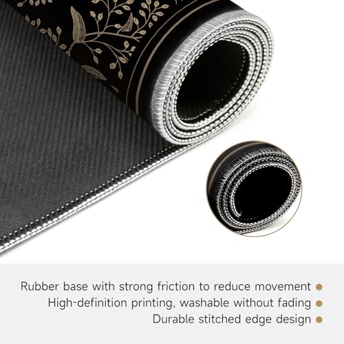 Mahjong Mat for Table - Durable Mahjong Table Cover with Unique Design, Premium Mahjong Accessories, Perfect Mahjong Gifts for Women, Game Mat for Mahjong and Board Game Enthusiasts (Noir Floral) - style: Noir Floral